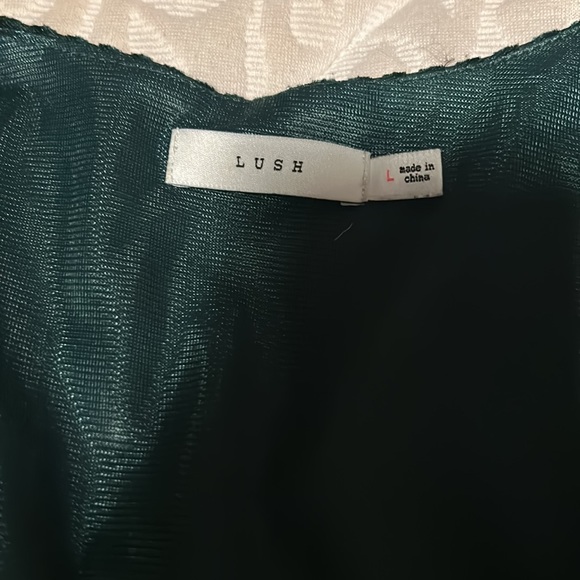 Green Velvet Striped Dress - Large - Picture 5 of 5